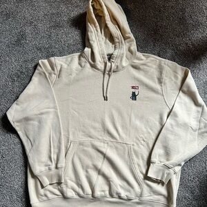 North Face Cream Hoodie with Logo